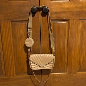 Chic Beige Quilted Crossbody Bag